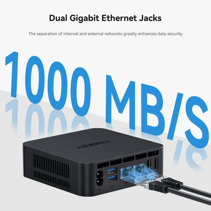 TRIGKEY Key N100 Mini PC, Intel Alder Lake N100 (4C/4T, Up to 3.4Hz) 16G DDR4 500G SSD Mini Computers, Intel N100 Mini PC Support Dual Display/Dual 1000MB/S LAN/WiFi-5/BT5.0 for Office/Home Small PC