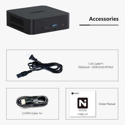 TRIGKEY Key N100 Mini PC, Intel Alder Lake N100 (4C/4T, Up to 3.4Hz) 16G DDR4 500G SSD Mini Computers, Intel N100 Mini PC Support Dual Display/Dual 1000MB/S LAN/WiFi-5/BT5.0 for Office/Home Small PC