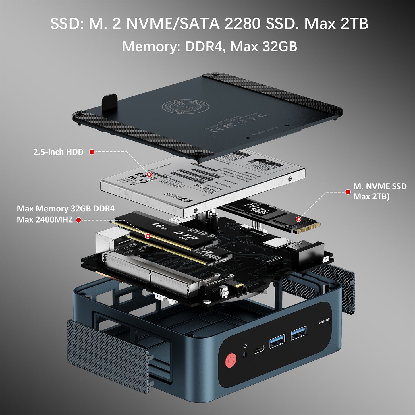 Trigkey Speed S 4 Core Mini PC/W11 Desktop Intel i5-8279/16G DDR4 500G NVMe M.2 SSD