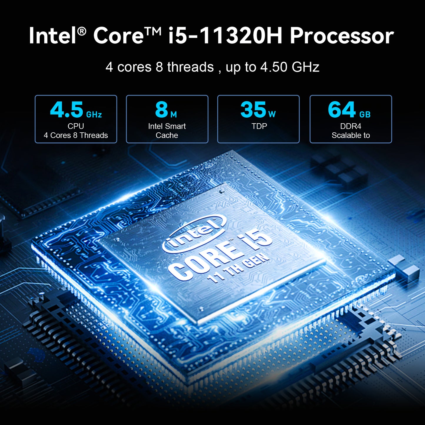 TRIGKEY Mini PC, 10th Gen Intel I5-11320H Max 3.6GHz, 16GB DDR4 +500G NVME SSD